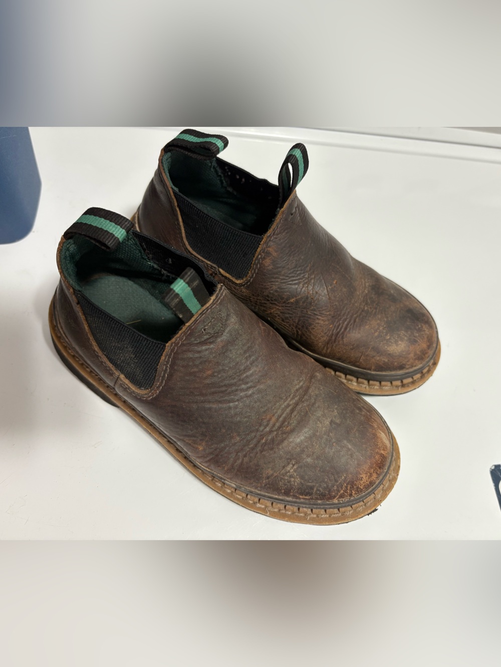 Boys Georgia Boot Brown Leather Slip-On Romeo Shoes Sz 4m